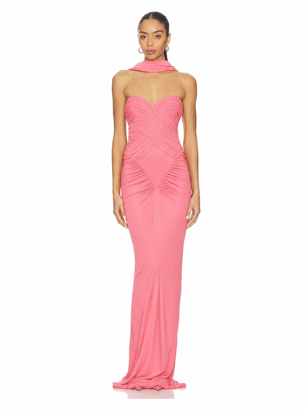 The New Arrivals Samsara Ambrosia Pink Strapless Ruched Gown